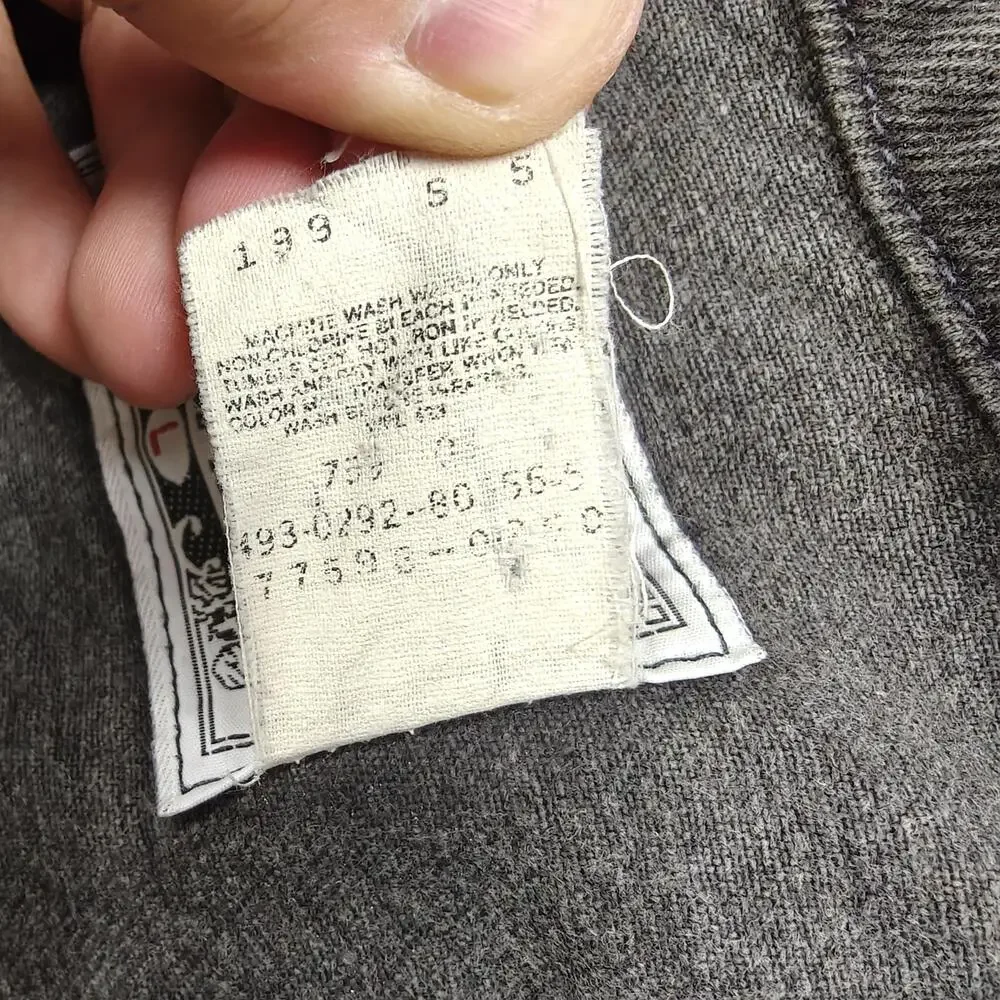 Vintage Levi's Jacket Mens Large Gray Denim Bomber Relaxed Trucker 90s
